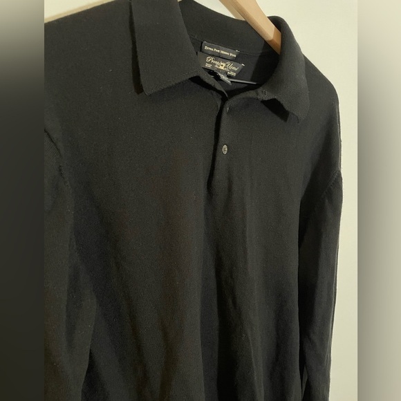 Pronto-Uomo 100% Extra Fine Merino Wool Men’s  Black Sweater Size 2X - Picture 3 of 8